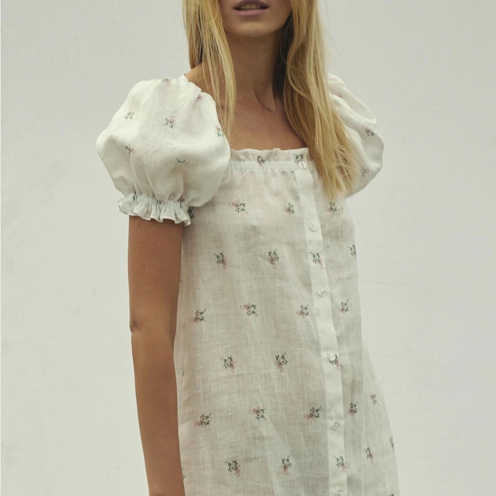 Sleeper linen midi dress small